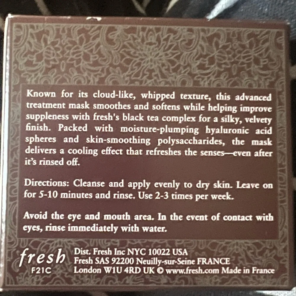 Title: Fresh Black Tea Instant Perfecting Mask 100ml / 3.3 oz — New in Box
